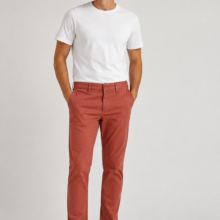 شلوار مردانه کتان کشی مدل اسلیم فیت برند Celio (اورجینال) رنگ کالباسی کد 301004