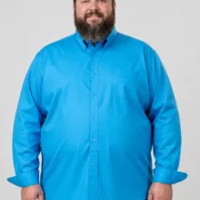 پیراهن مردانه آستین بلند سایز بزرگ رگولارفیت آبی روشن