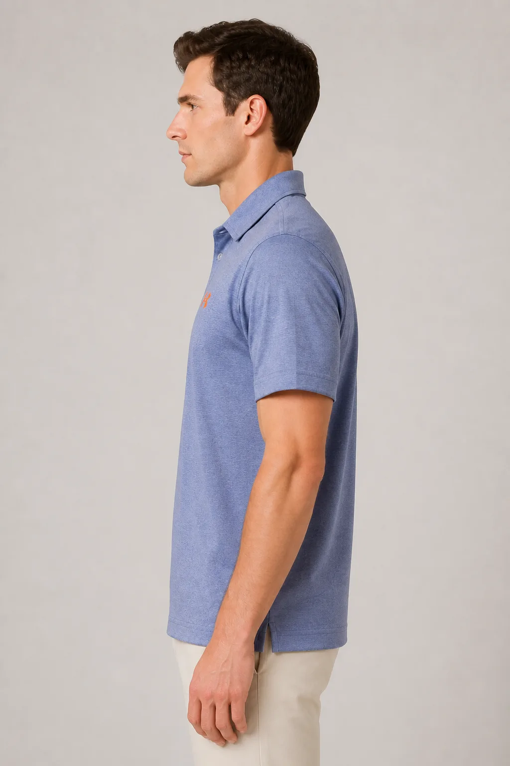 تیشرت آستین کوتاه ورزشی یقه دار سه دکمه آبی برفکی