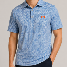 تیشرت مردانه آستین کوتاه ورزشی مدل سه دکمه برند Under Armour (اورجینال) رنگ آبی  خالدار کد 305004