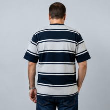 تیشرت یقه گرد لانگ راه راه افقی