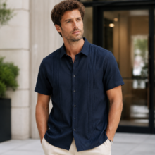پیراهن لینن آستین کوتاه اورجینال برند Scotch & Soda کد 302012