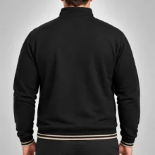 بلوز دورس نیم زیپ سایز بزرگ مردانه مدل رگولارفیت برند Lambretta (اورجینال) رنگ مشکی
