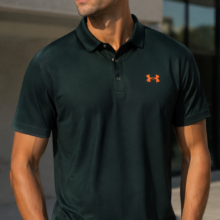 تیشرت مردانه آستین کوتاه ورزشی مدل سه دکمه برند Under Armour (اورجینال) رنگ سبز کله غازی کد 305004